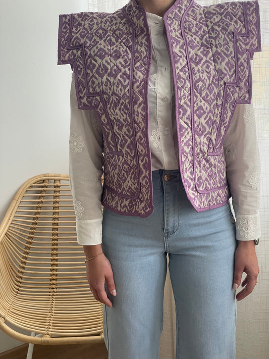 Chaleco África estampado violeta